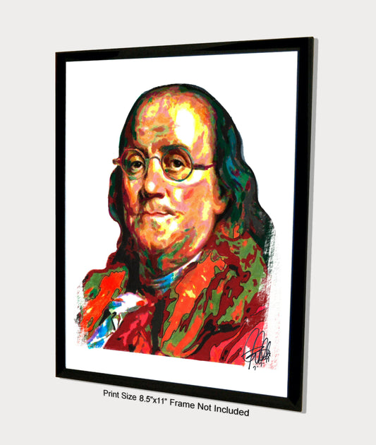 Benjamin Franklin Founding Fathers USA Politics Poster Print Wall Art 8.5x11