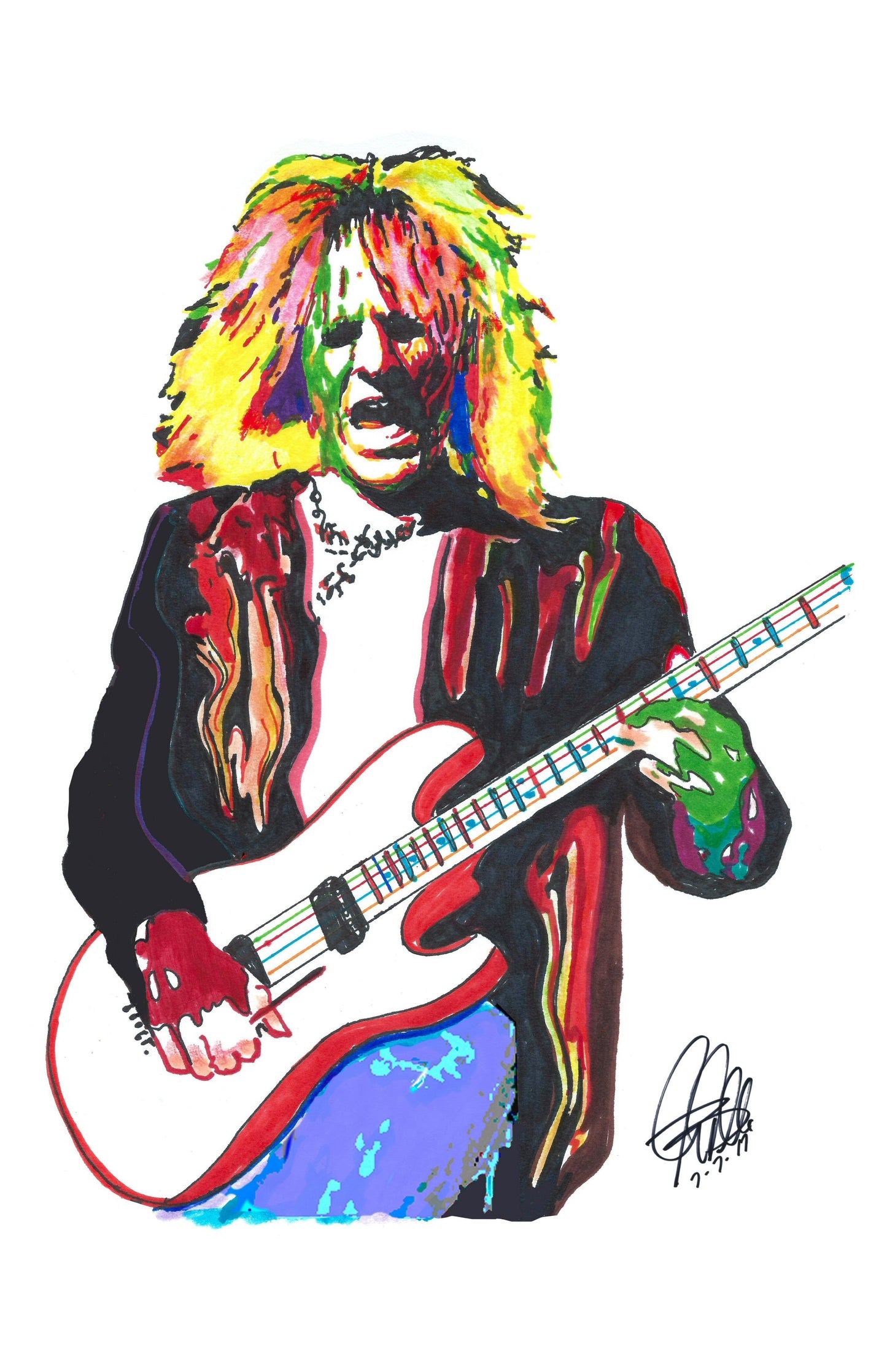 CC DeVille Poison Guitar Hard Rock Music Poster Print Wall Art 11x17