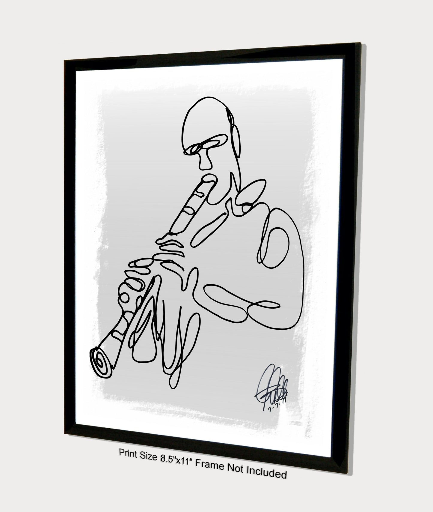 Clarinet Player Jazz Music Poster Print Wall Art 8.5x11