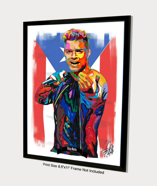 Ricky Martin Singer Actor Latin Music Poster Print Wall Art 8.5x11