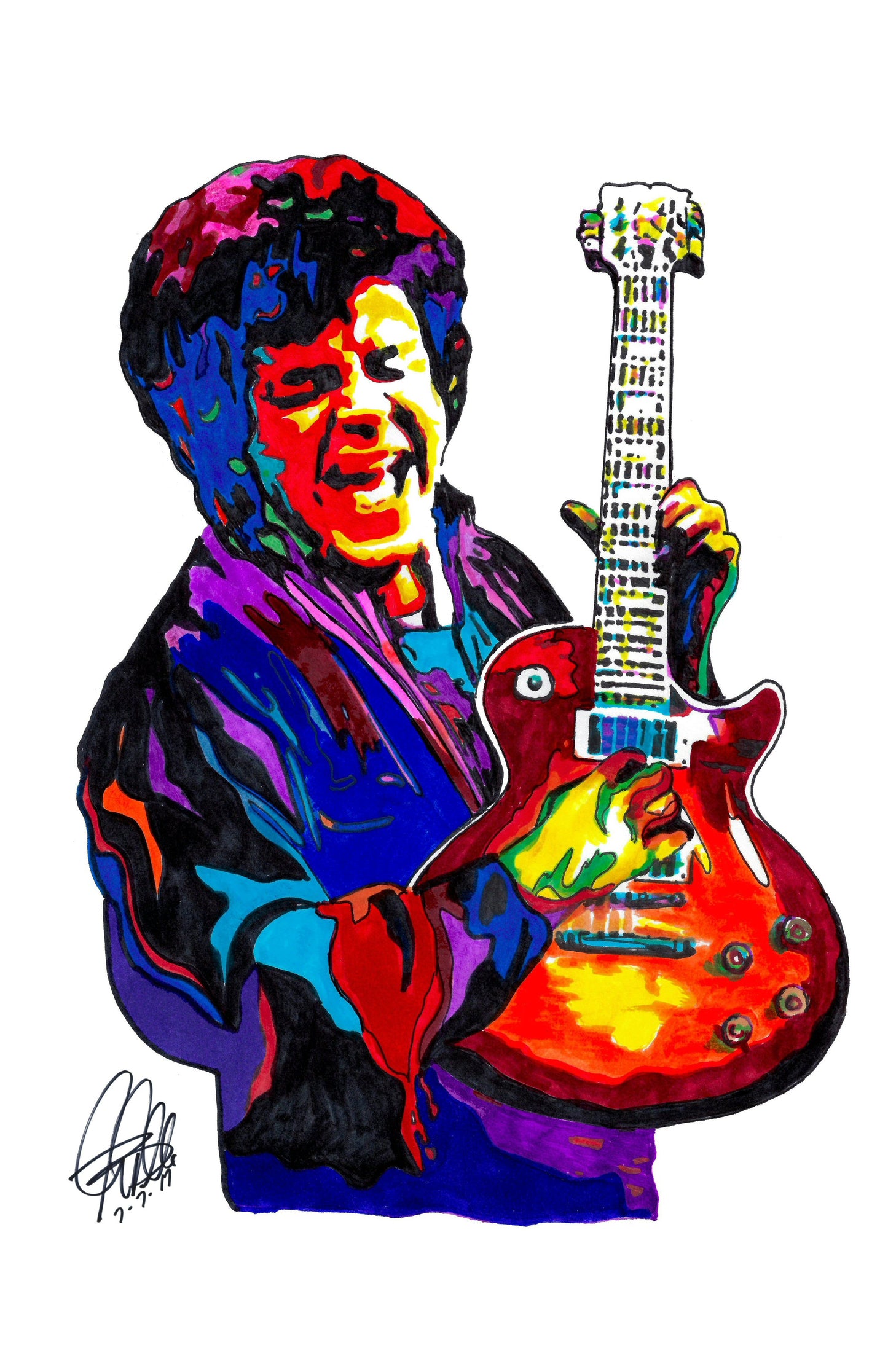 Mike Bloomfield Guitar Blues Rock Music Poster Print Wall Art 11x17