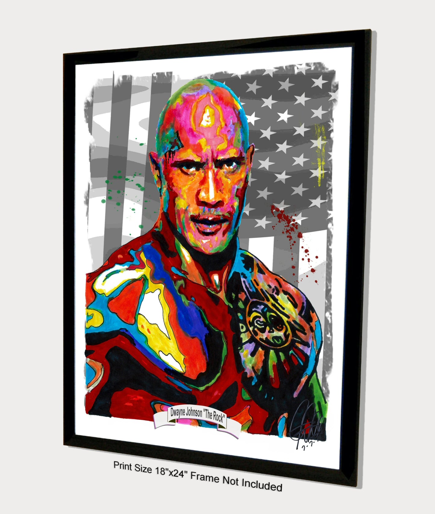 The Rock Dwayne Johnson Wrestler Poster Print Wall Art 18x24