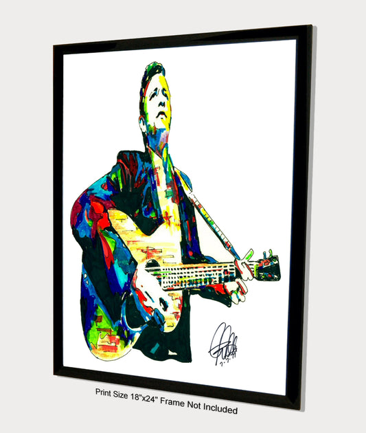 Johnny Cash Guitar Country Music Poster Print Wall Art 18x24