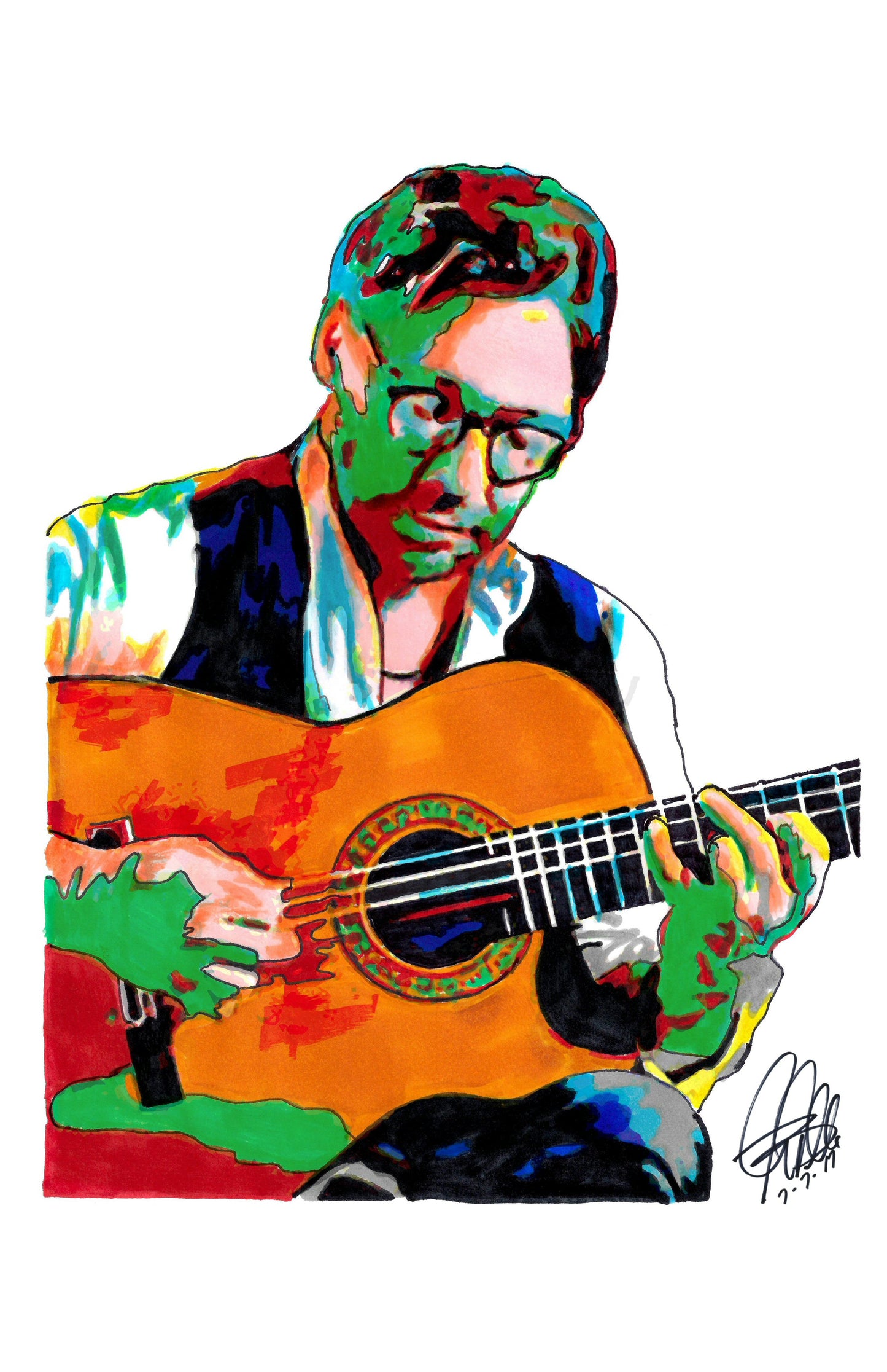 Al Di Meola Guitar Jazz Music Poster Print Wall Art 11x17