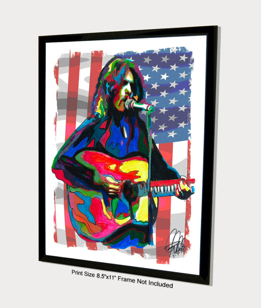 Glenn Frey Eagles Singer Guitar Folk Rock Music Poster Print Wall Art 8.5x11