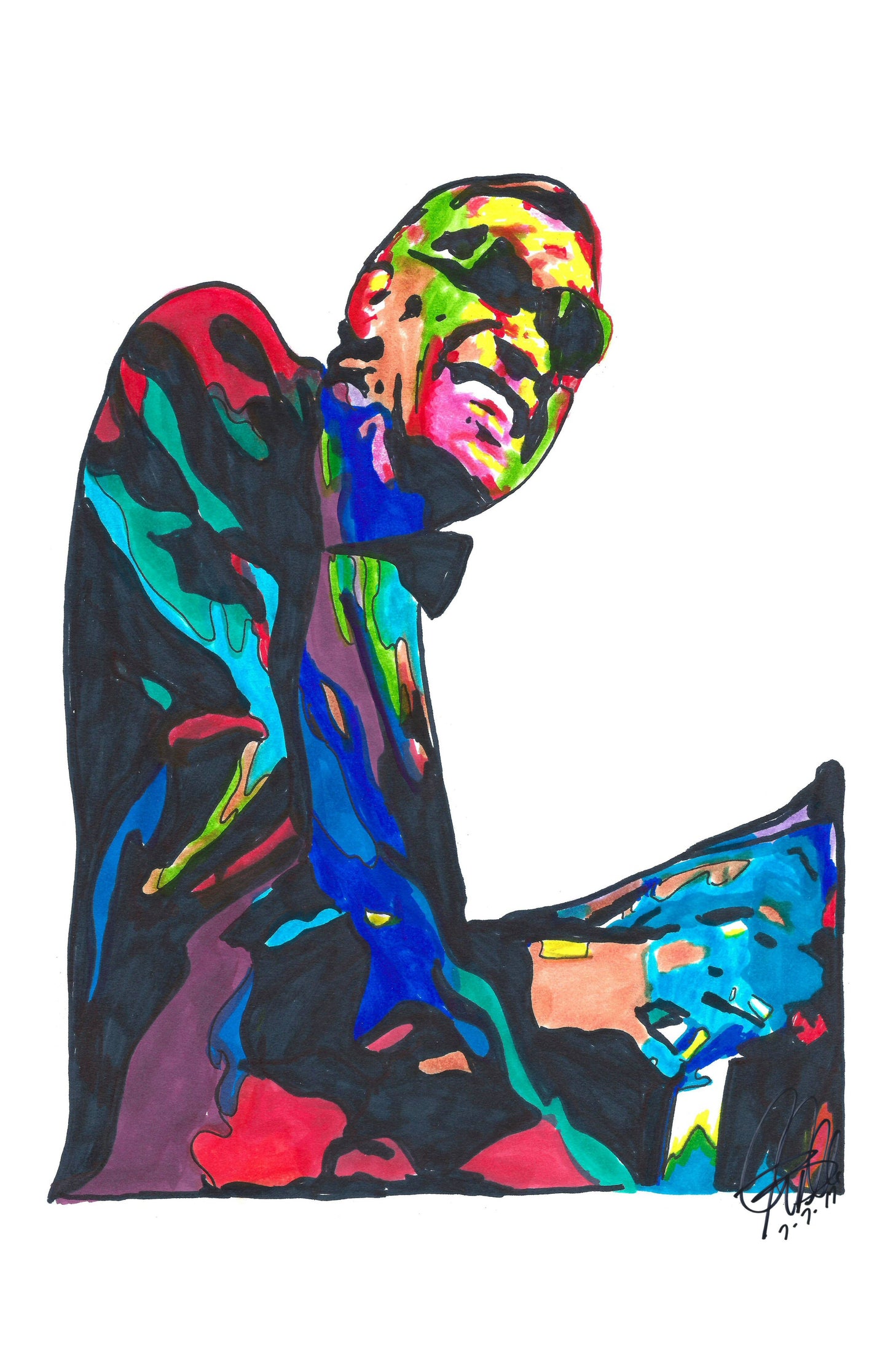 Ray Charles Singer Piano Soul Music Poster Print Wall Art 11x17