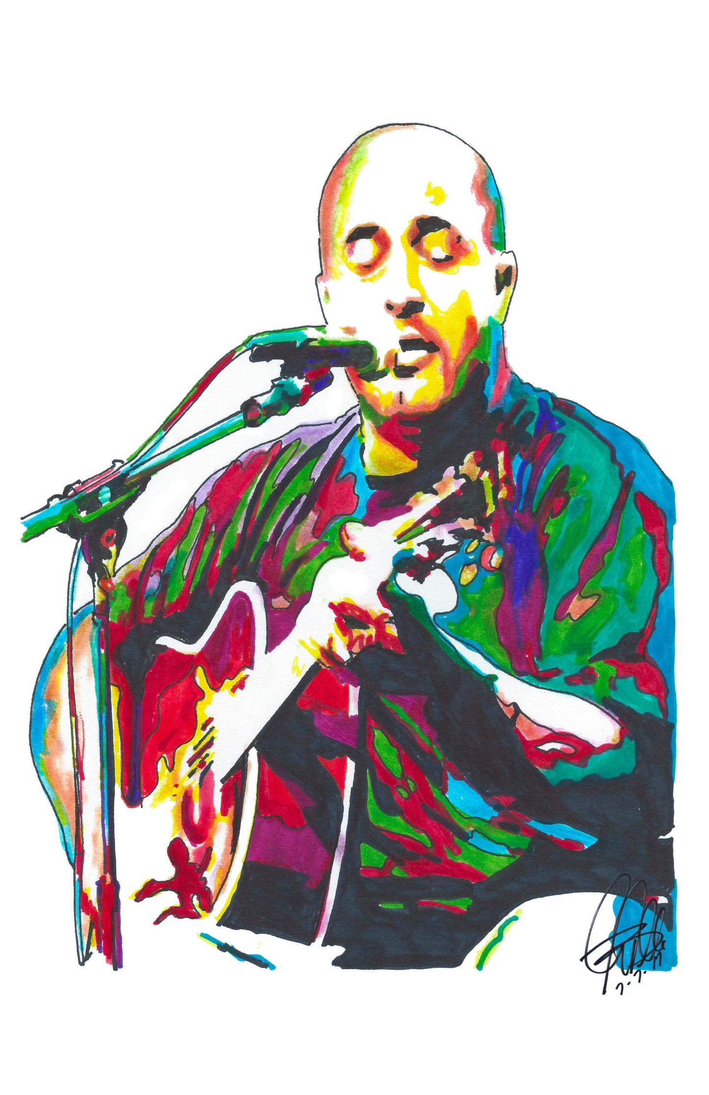 Aaron Lewis Staind Singer Guitar Rock Music Poster Print Wall Art 11x17