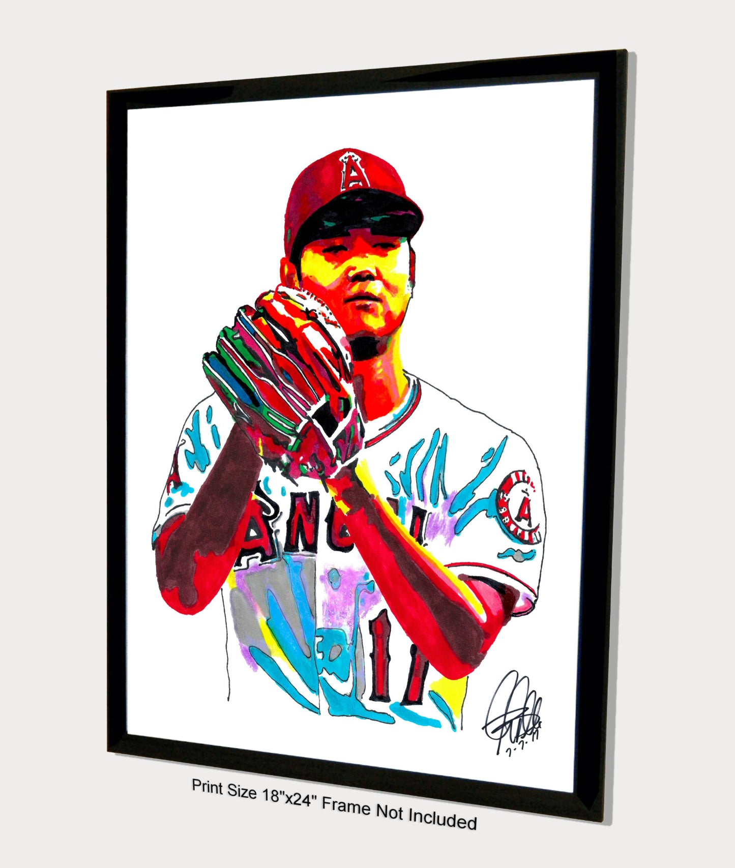 Shohei Ohtani Los Angeles Angels Pitcher Baseball Poster Print Wall Art 18x24