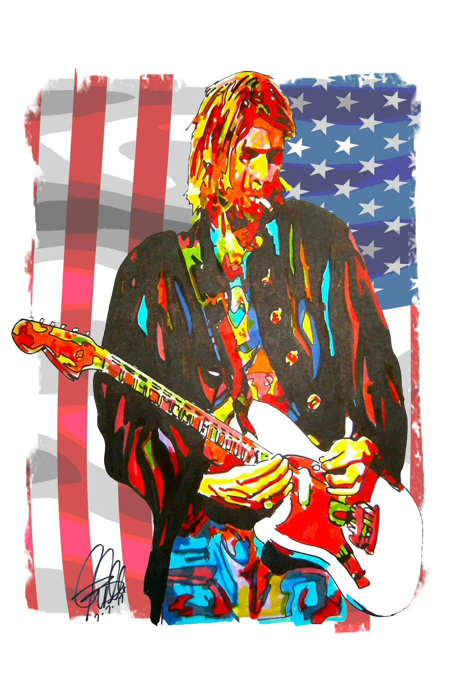 Kurt Cobain Nirvana Alternative Rock Music Poster Print Wall Art 11x17