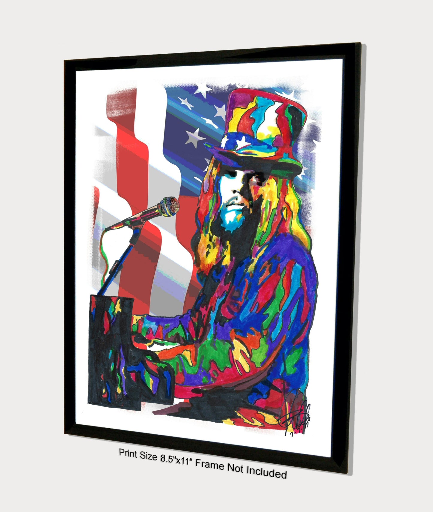 Leon Russell Blues Rock Guitar Piano Singer Music Poster Print Wall Art 8.5x11