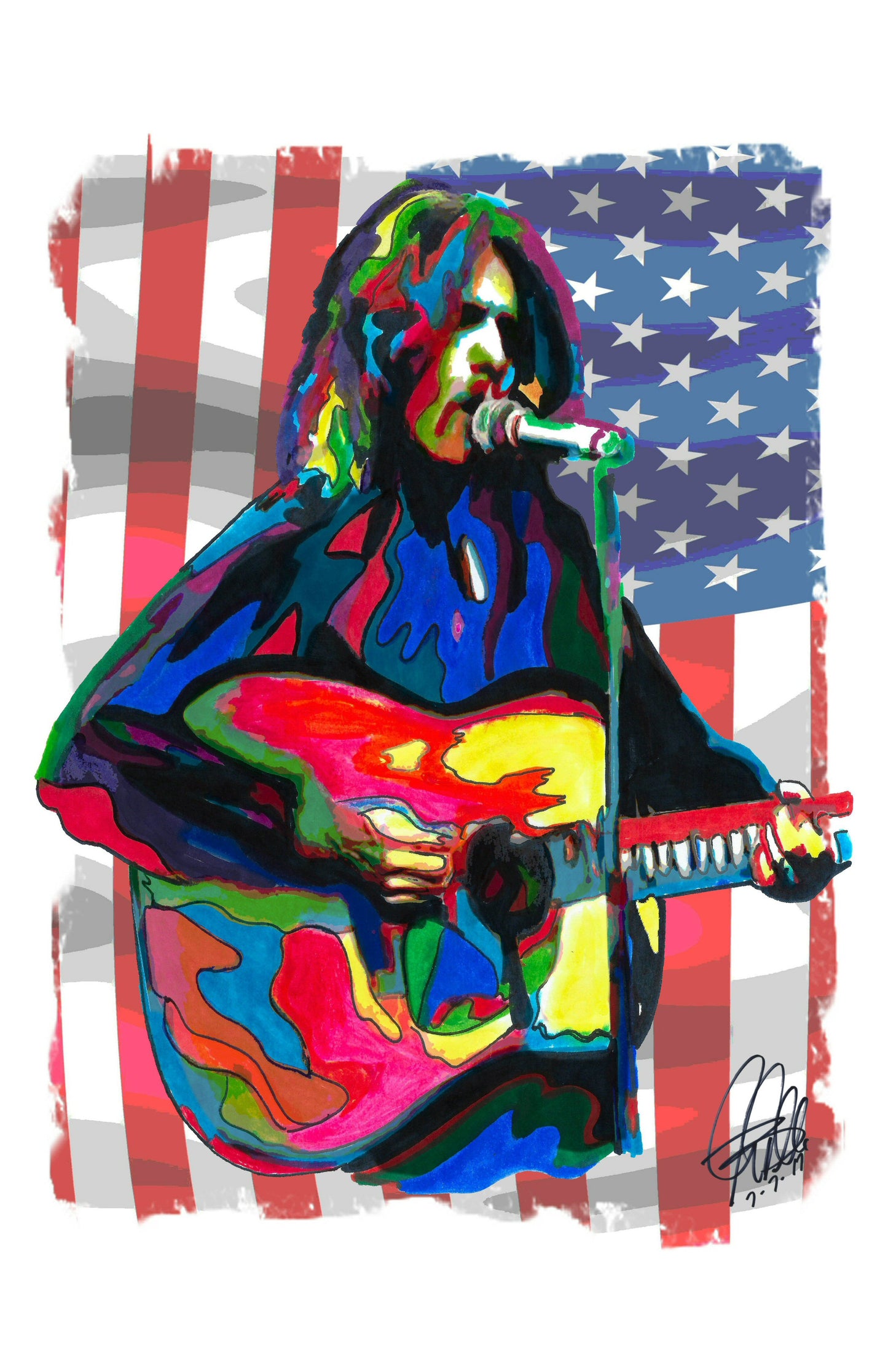 Glenn Frey Eagles Singer Guitar Folk Rock Music Poster Print Wall Art 11x17