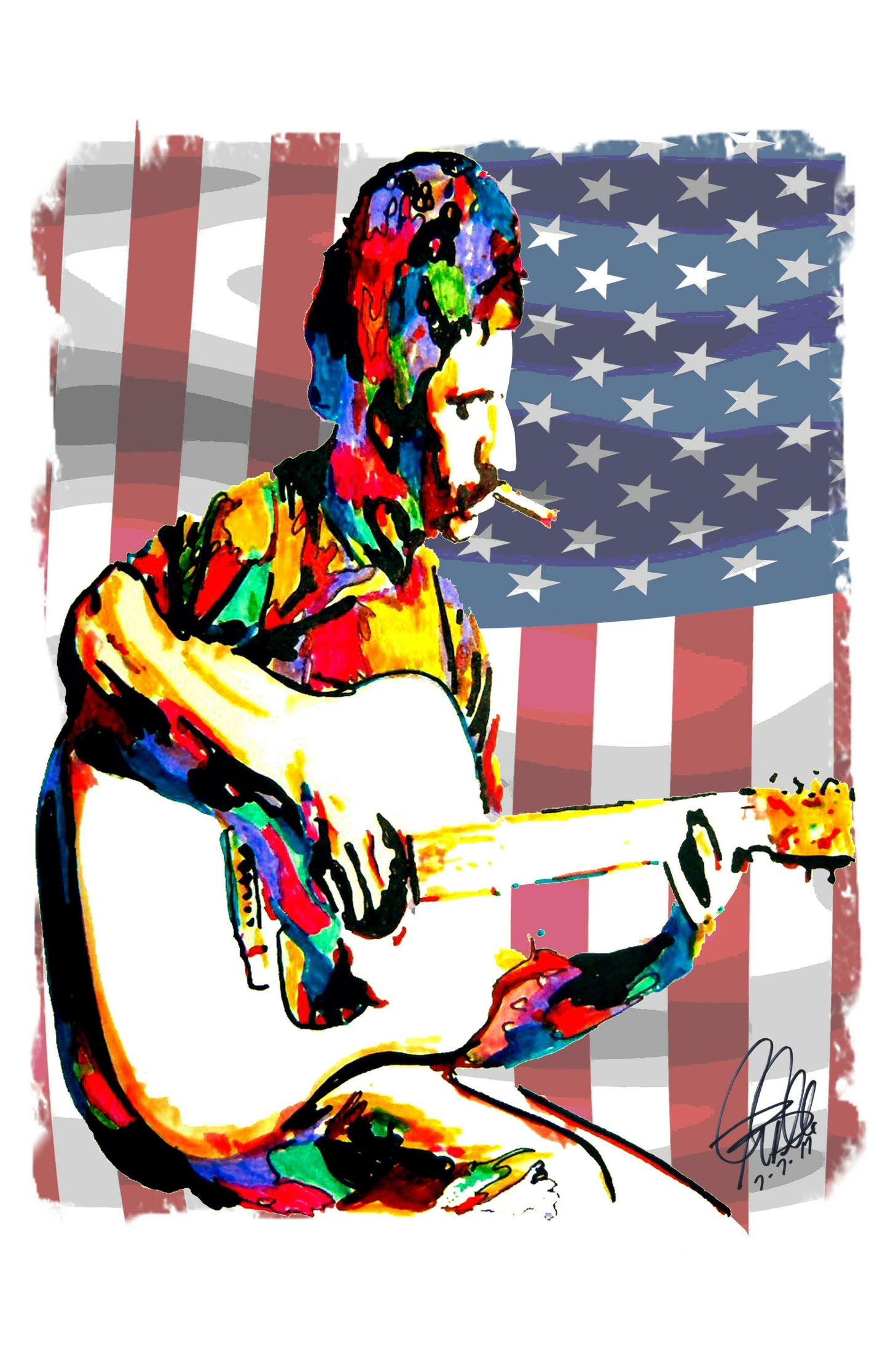 Jim Croce Guitar Folk Rock Music Poster Print Wall Art 11x17