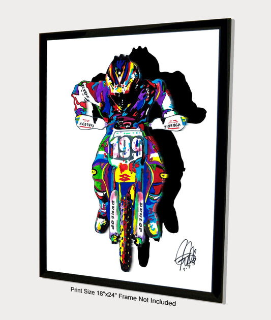 Travis Pastrana Motocross Freestyle Dirt Bike Poster Print Wall Art 18x24