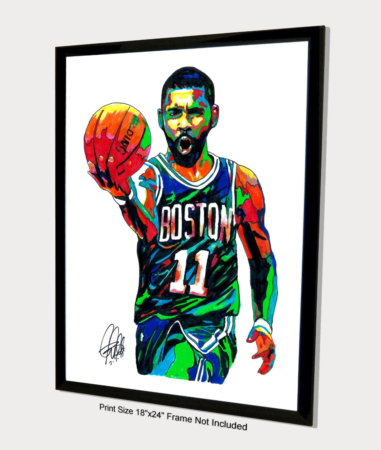 Kyrie Irving Boston Celtics Basketball Sports Poster Print Wall Art 18x24