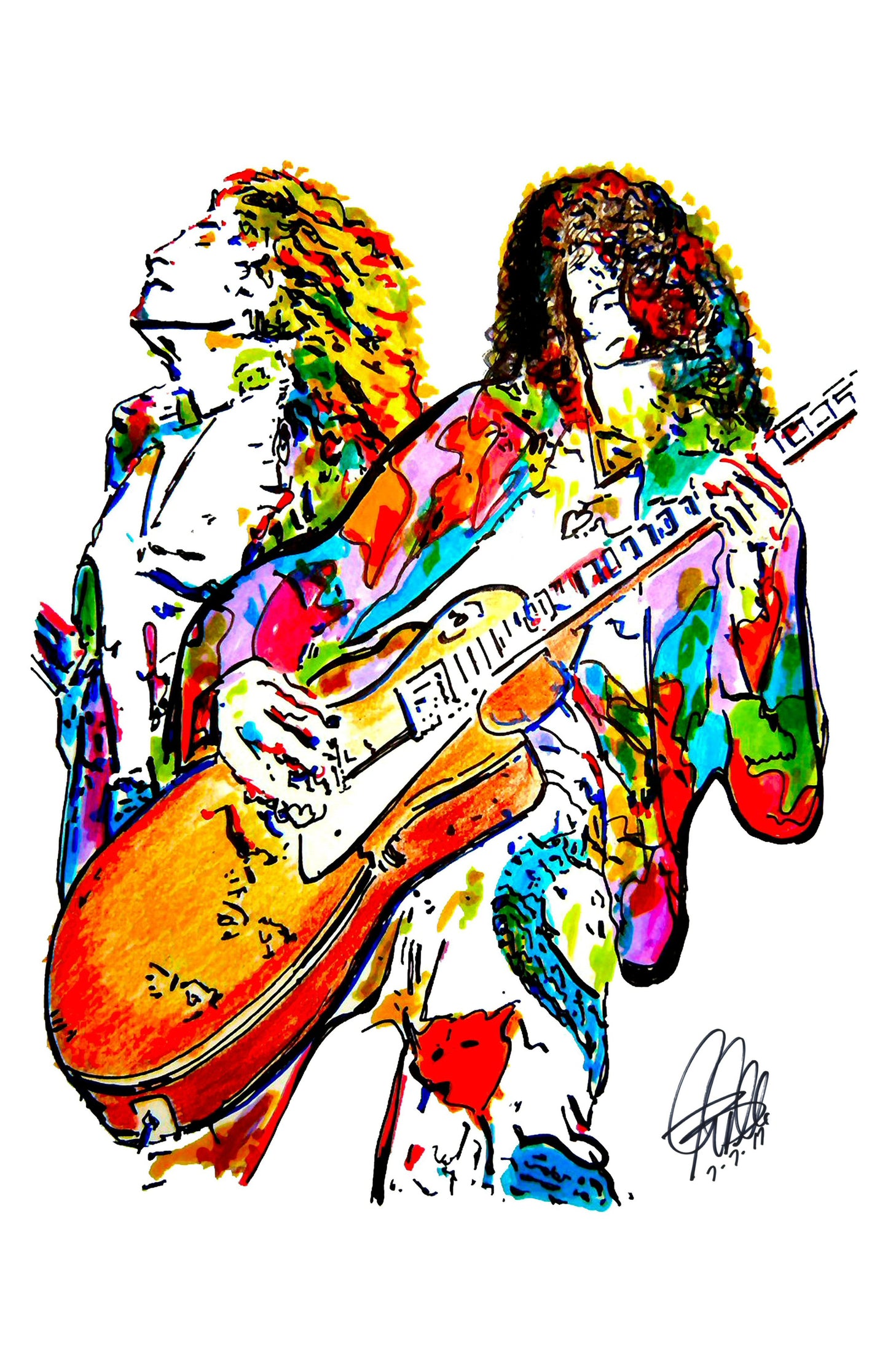 Led Zeppelin Robert Plant Jimmy Page Rock Music Poster Print Wall Art 11x17