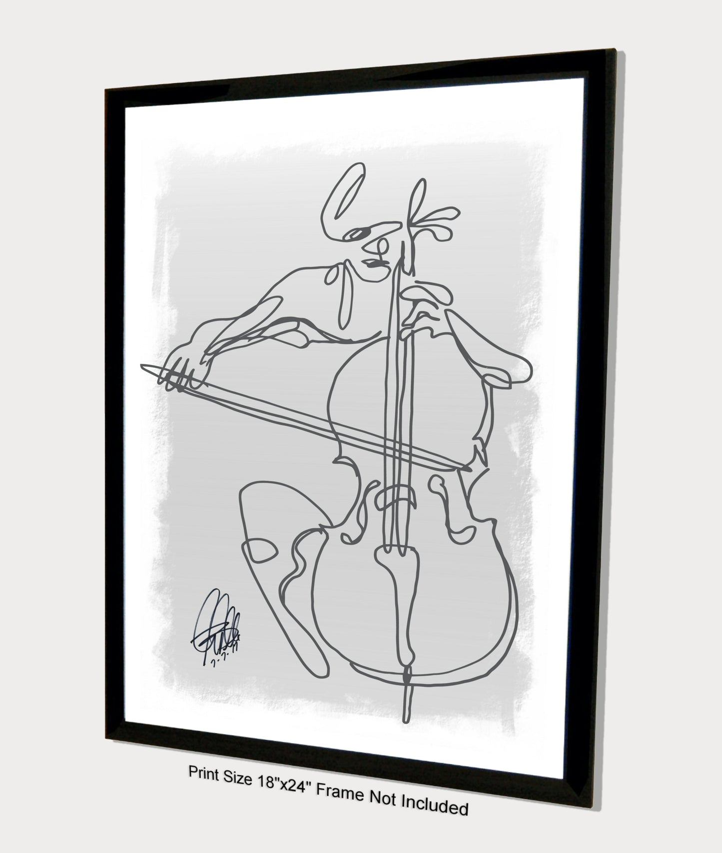 Cello Player Classical Music Poster Print Wall Art 18x24