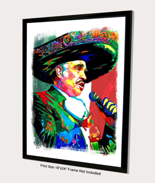 Vicente Fernandez Singer Ranchera Music Poster Print Wall Art 18x24