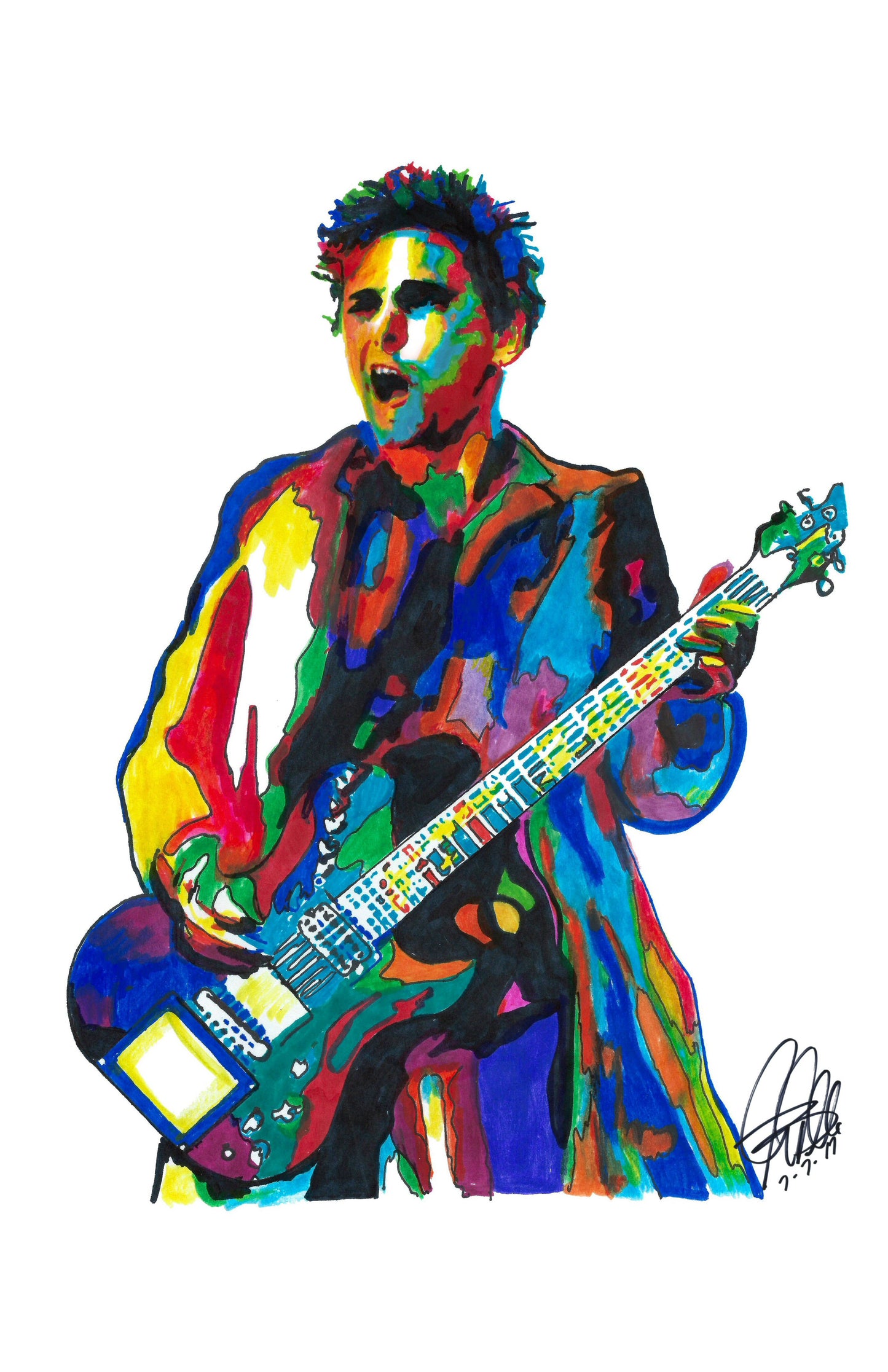 Matt Bellamy Muse Singer Guitar Hard Rock Music Poster Print Wall Art 11x17