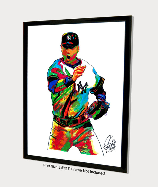 Derek Jeter New York Yankees Sports Poster Print Wall Art 8.5x11