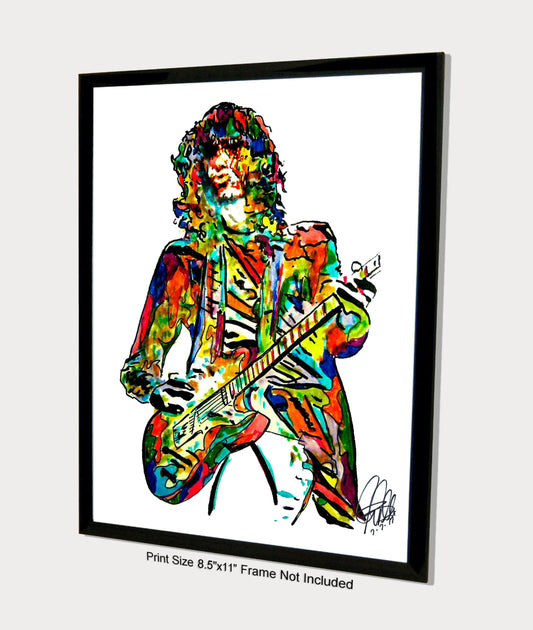 Jimmy Page Led Zeppelin Guitar Music Poster Print Wall Art 8.5x11