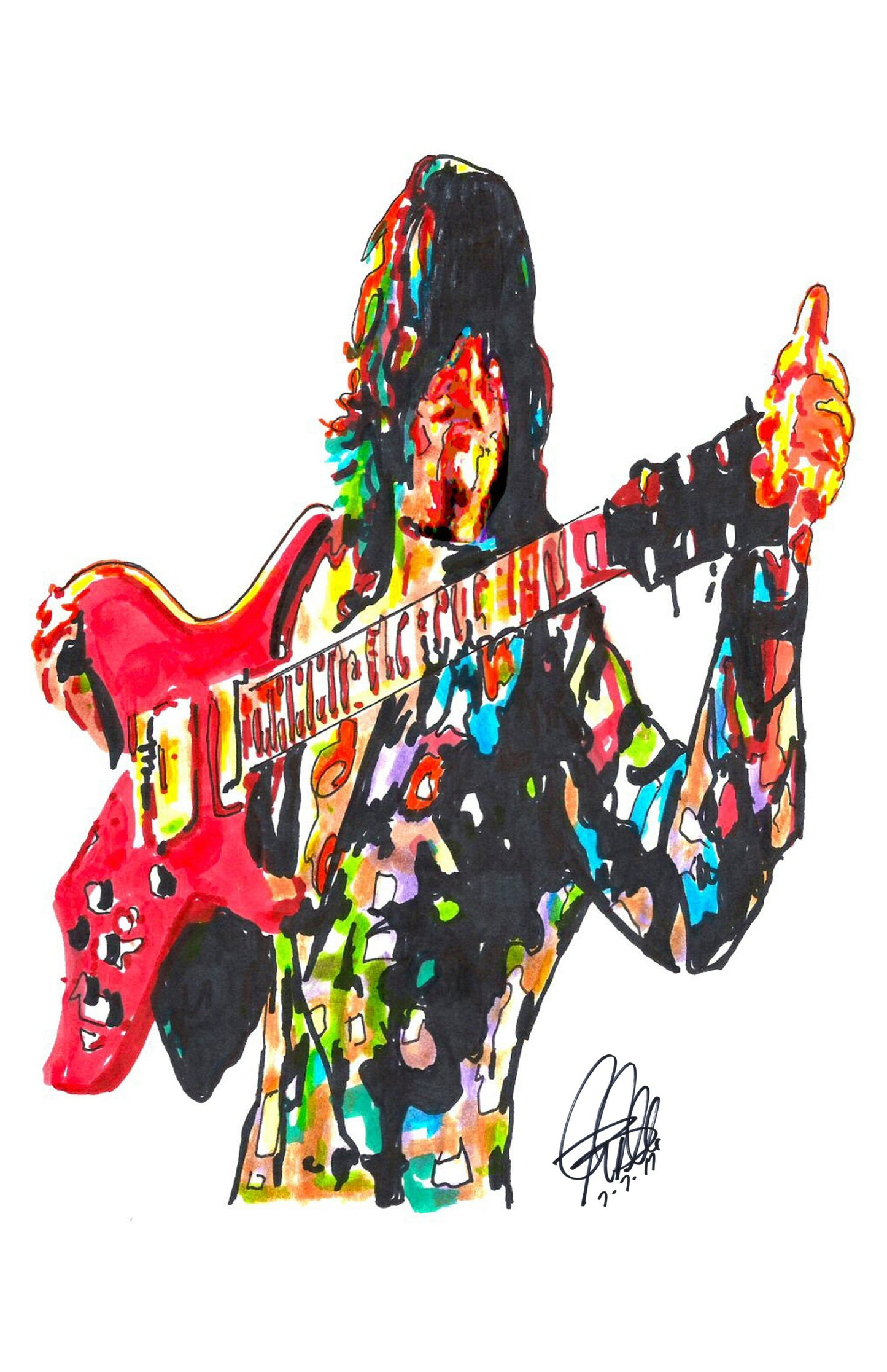 Joe Perry Aerosmith Guitar Hard Rock Music Poster Print Wall Art 11x17