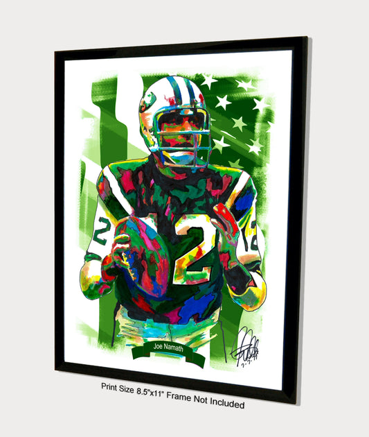 Joe Namath New York Jets QB Football Sports Poster Print Wall Art 8.5x11