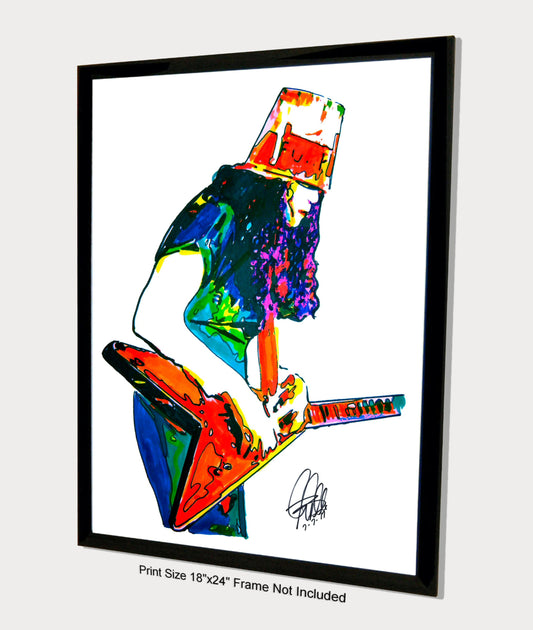 Buckethead Guitar Metal Rock Music Poster Print Wall Art 18x24