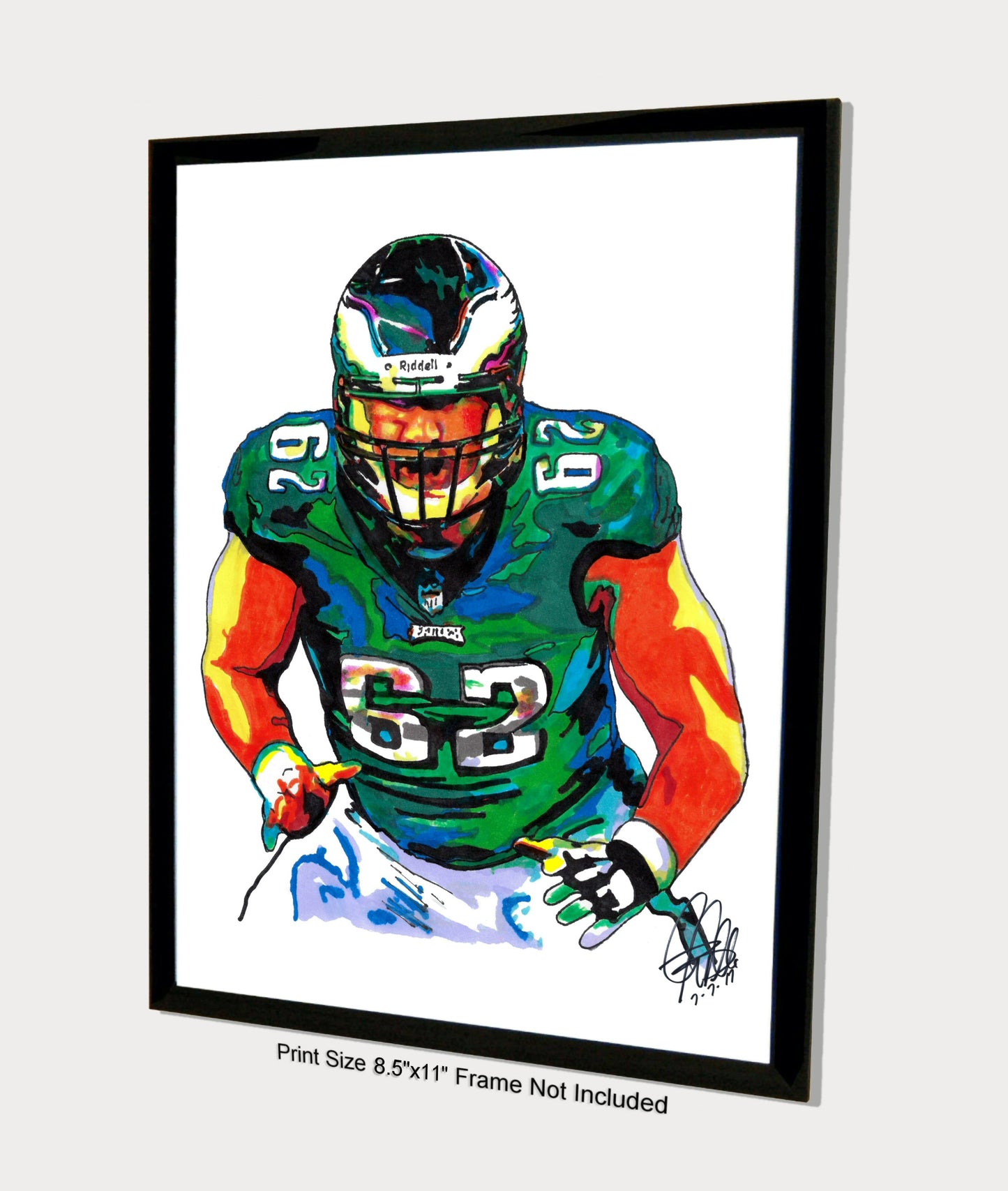 Jason Kelce Philadelphia Eagles Football Sports Poster Print Wall Art 8.5x11