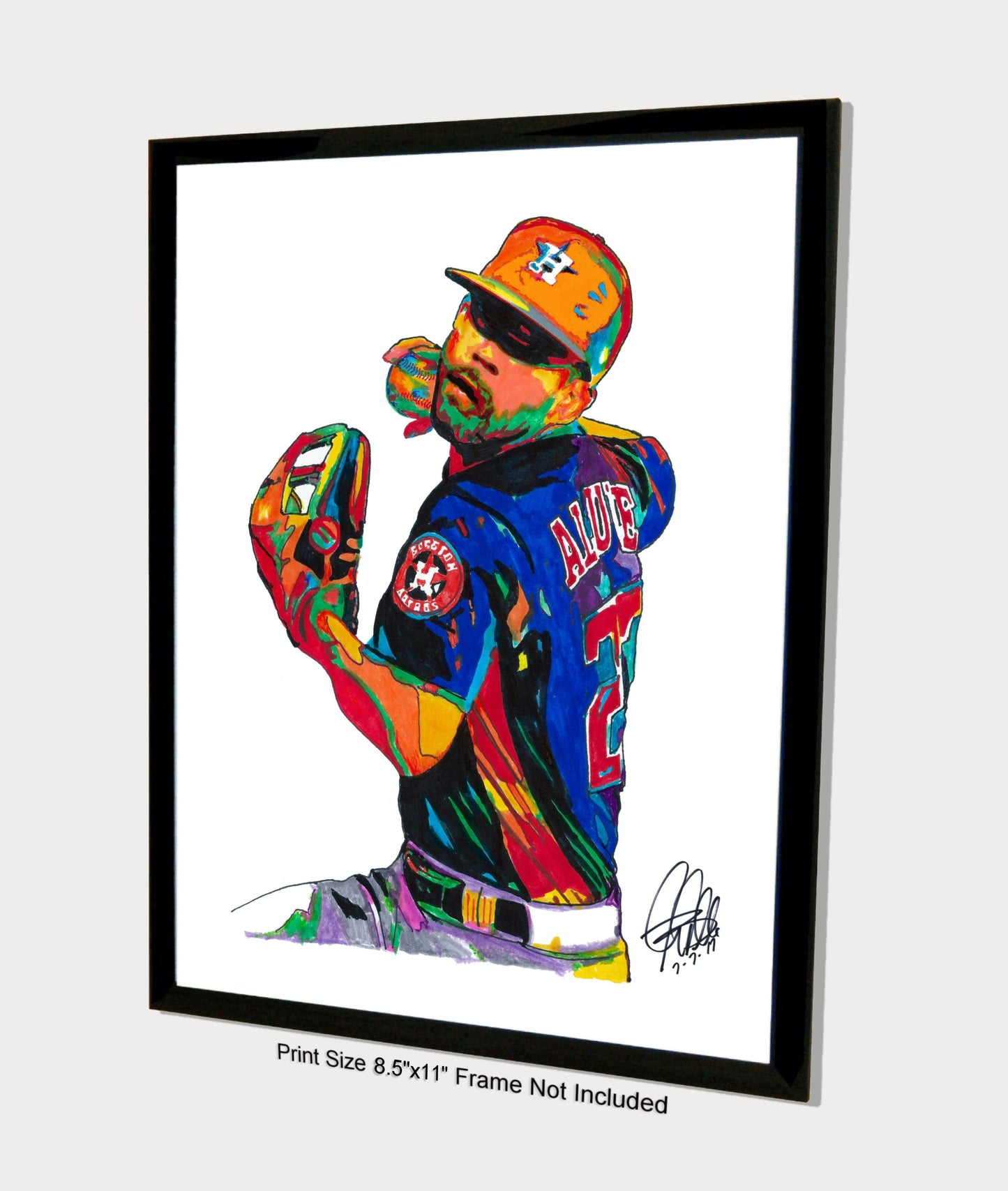 Jose Altuve Houston Astros 2nd Base Baseball Sports Poster Print Wall Art 8.5x11