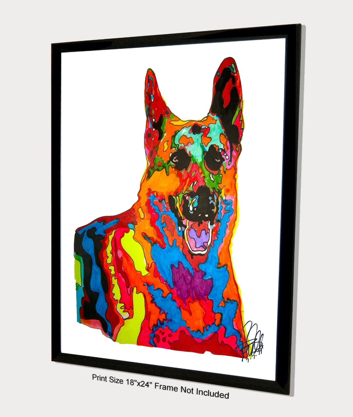 German Shepherd Pet Dog Poster Print Wall Art 18x24