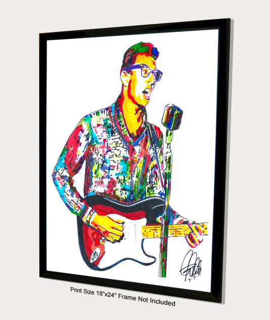 Buddy Holly Rock and Roll Music Print Poster Wall Art 18x24