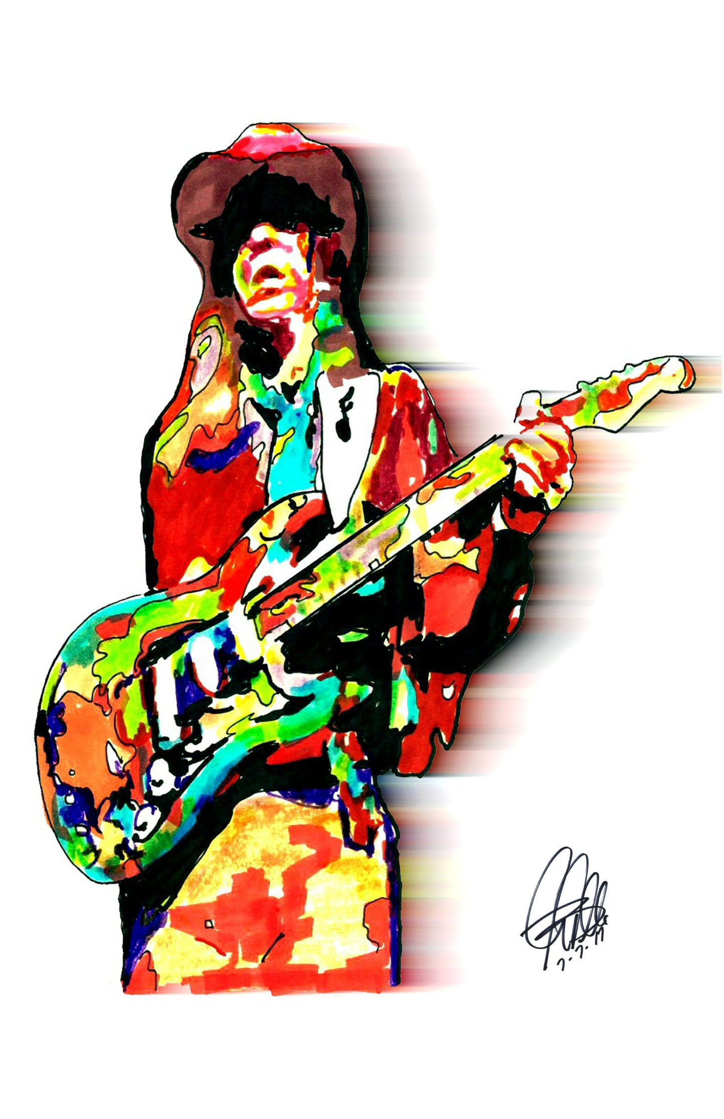 Stevie Ray Vaughan SRV Texas Guitar Rock Music Print Poster Wall Art 11x17