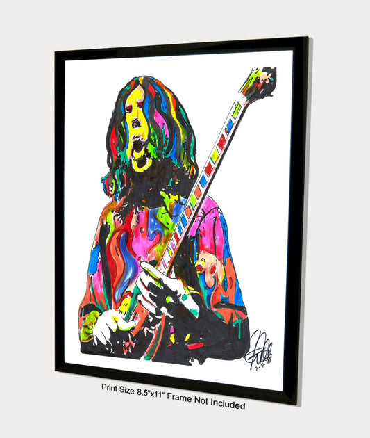 Duane Allman Guitar Southen Rock Blues Music Print Poster Wall Art 8.5x11