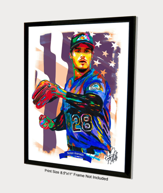 Nolan Arenado Colorado Rockies Baseball Sports Poster Print Wall Art 8.5x11