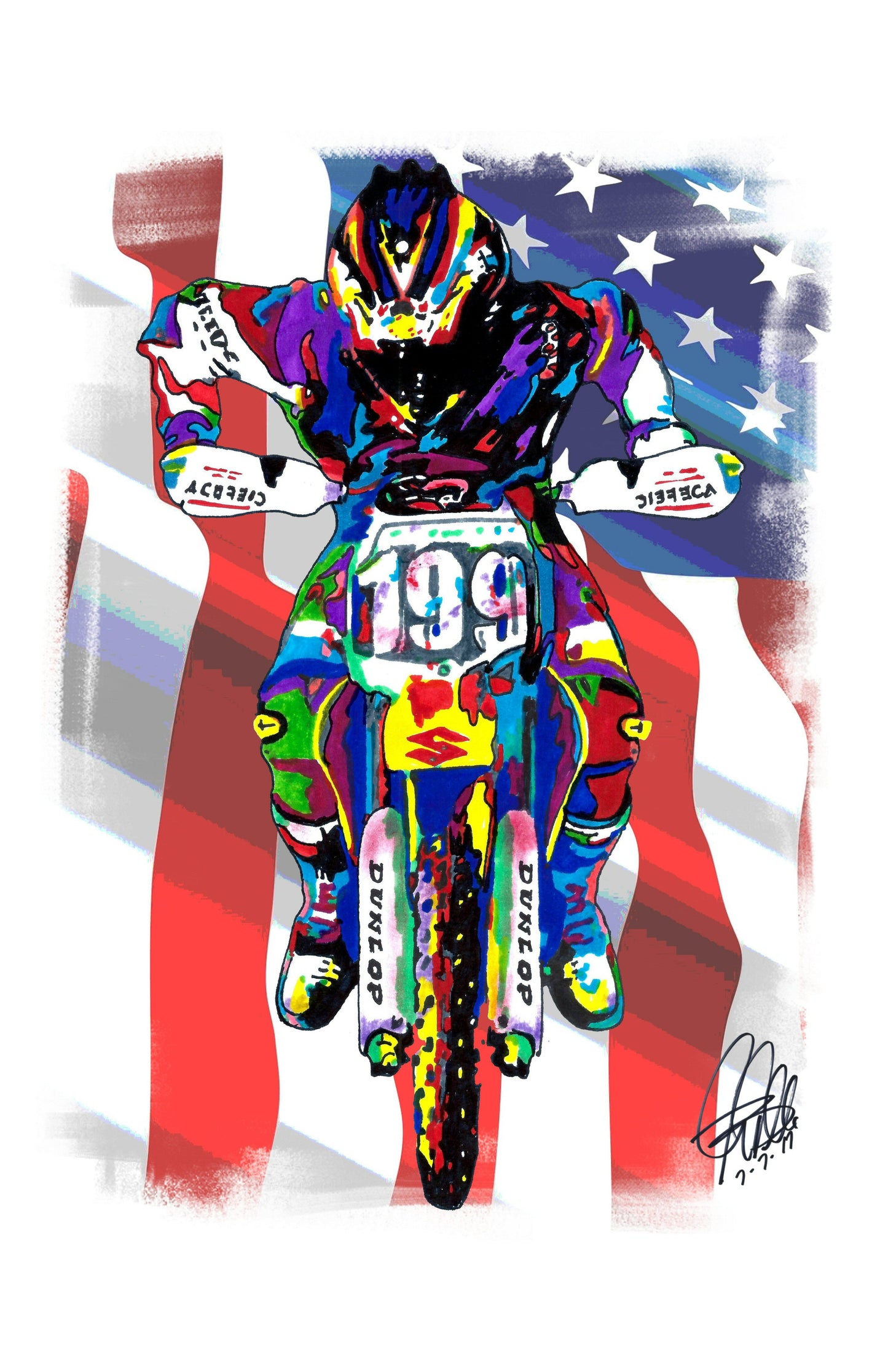 Travis Pastrana Freestyle Dirt Bike Motorcycle Poster Print Wall Art 11x17