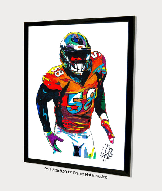 Von Miller Denver Broncos LB Football Sports Print Poster Wall Art 8.5x11