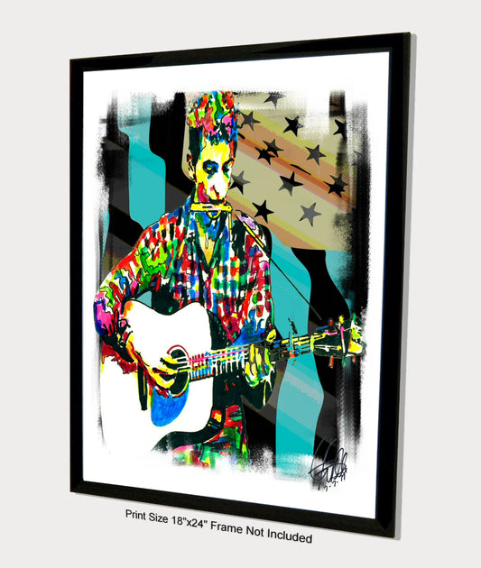 Bob Dylan Folk Rock Music Poster Print Wall Art 18x24