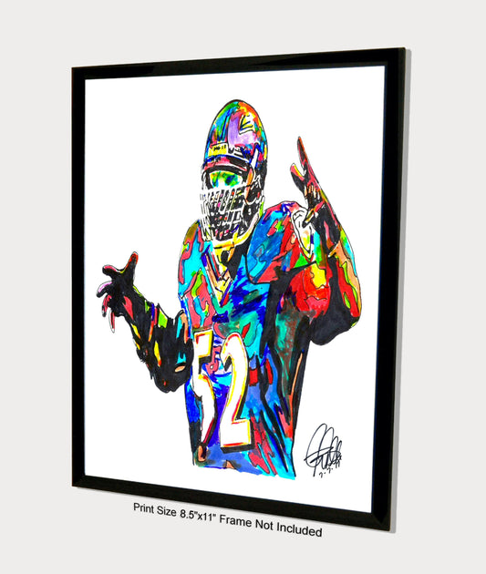 Ray Lewis Baltimore Ravens Football Sports Poster Print Wall Art 8.5x11