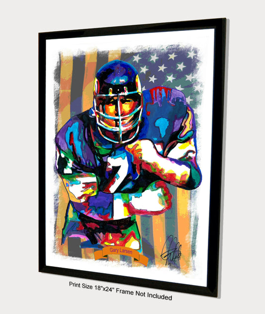 Gary Larsen Minnesota Vikings Football Poster Print Wall Art 18x24