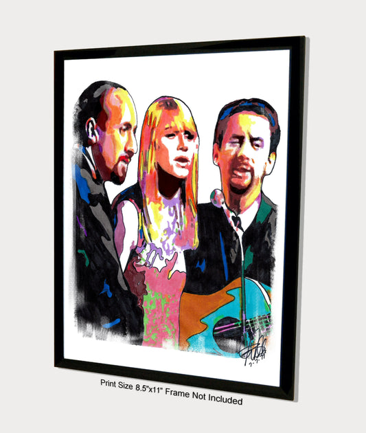 Peter Paul and Mary Folk Music Poster Print Wall Art 8.5x11