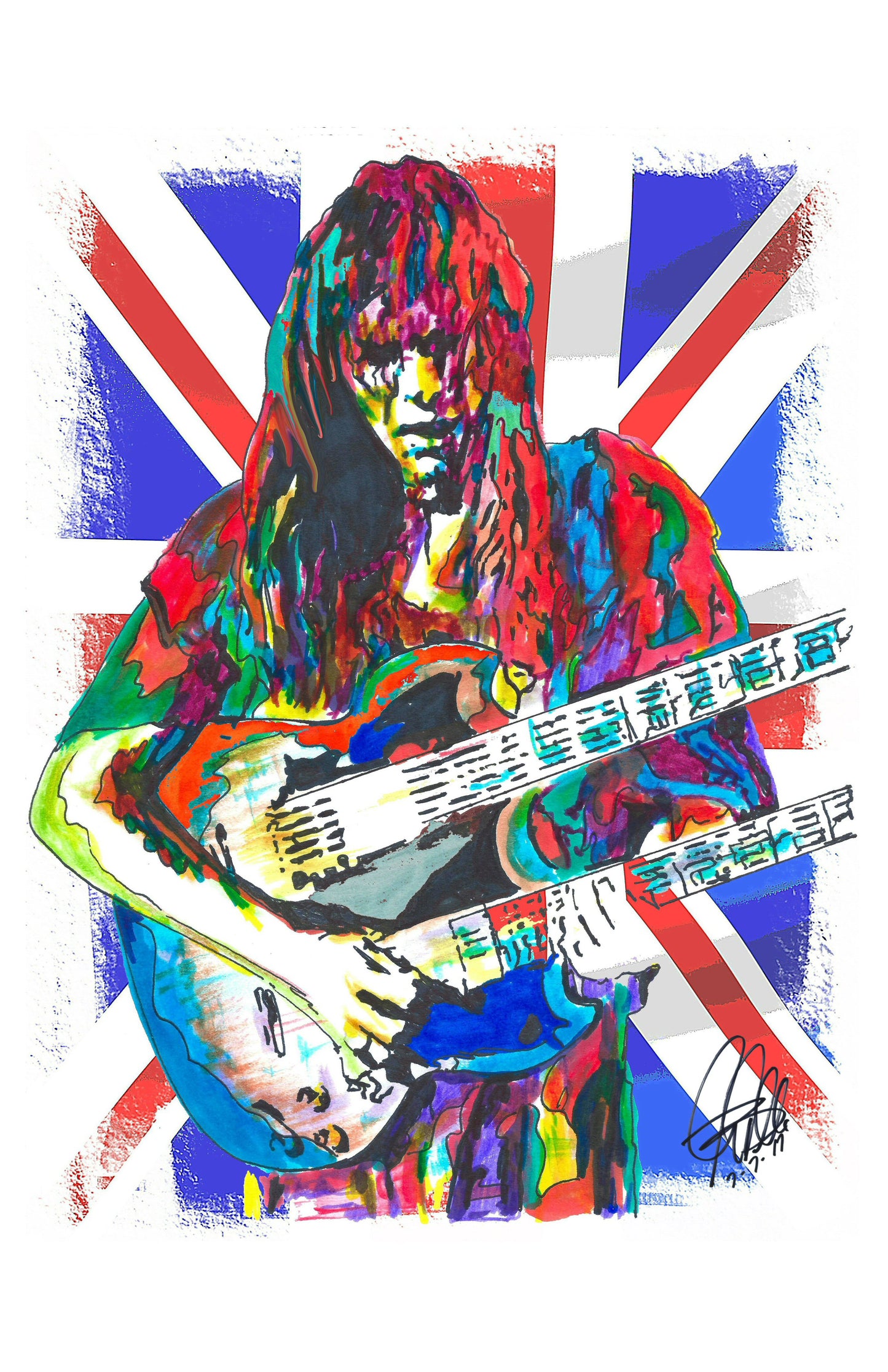 Steve Howe Yes Guitar Progressive Rock Print Poster Wall Art 11x17