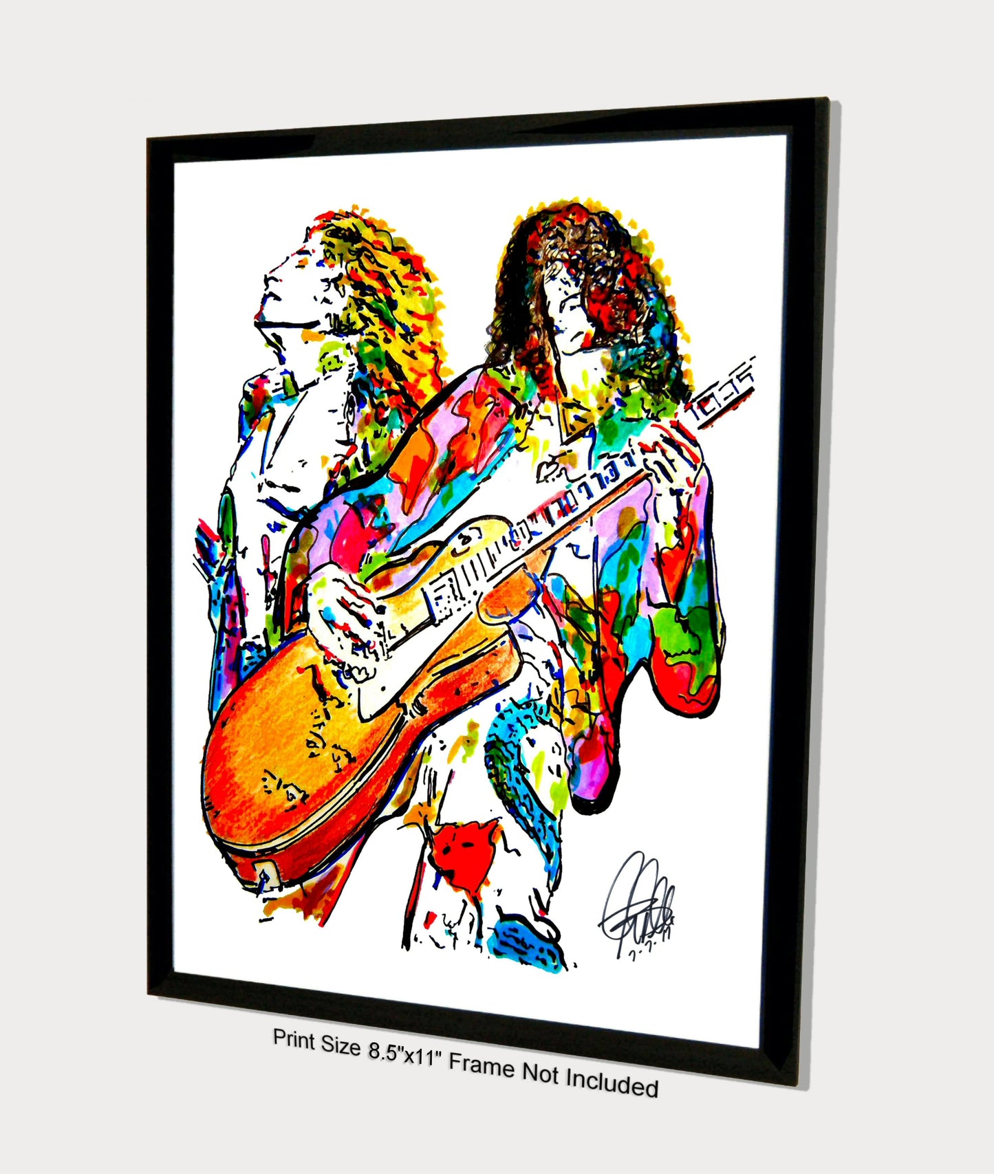 Led Zeppelin Robert Plant Jimmy Page Rock Music Poster Print Wall Art 8.5x11