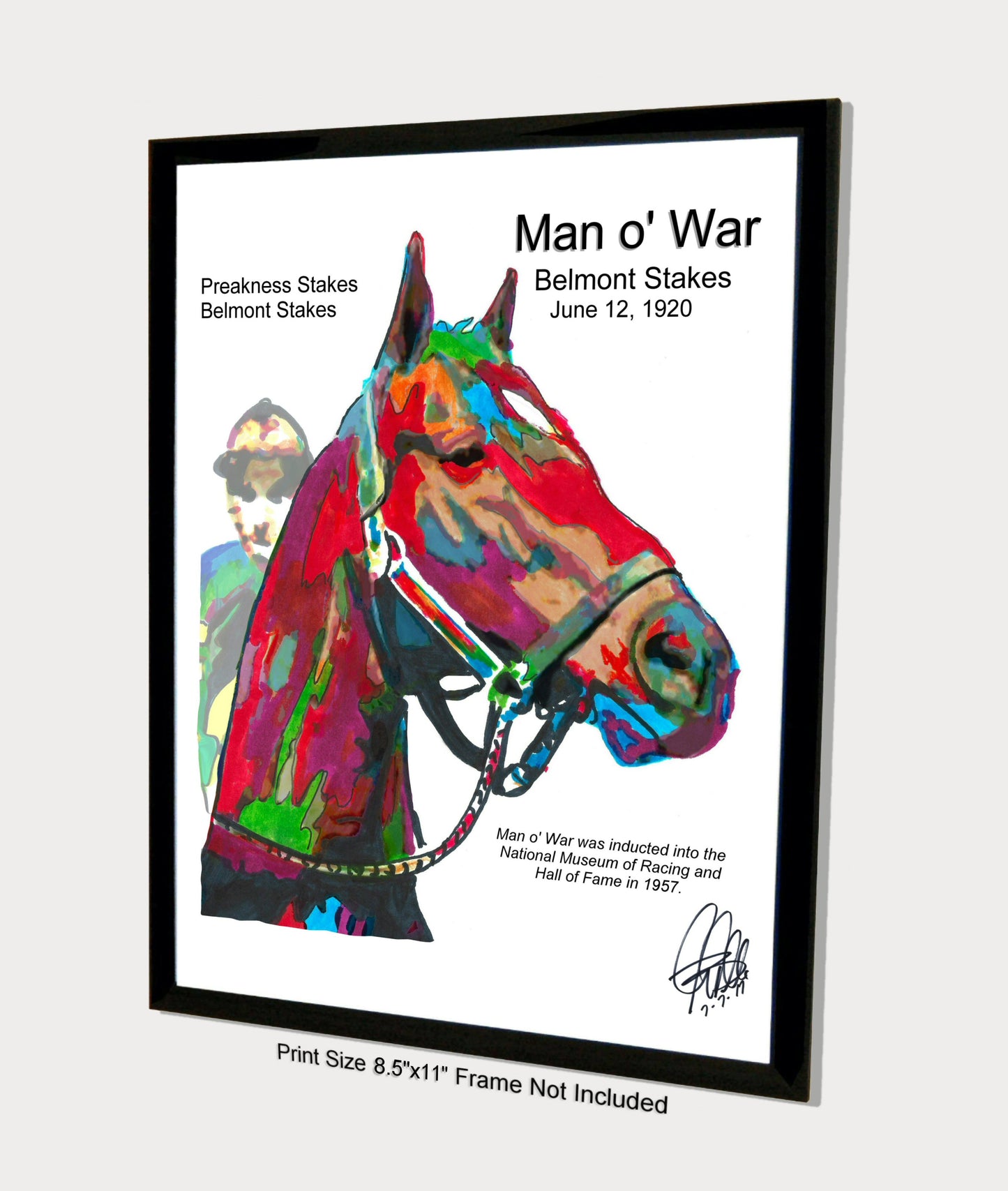 Man o War Thoroughbred Triple Crown Horse Racing Poster Print Wall Art 8.5x11