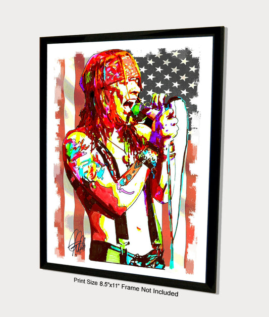 Axl Rose Guns N Roses Singer Hard Rock Music Poster Print Wall Art 8.5x11