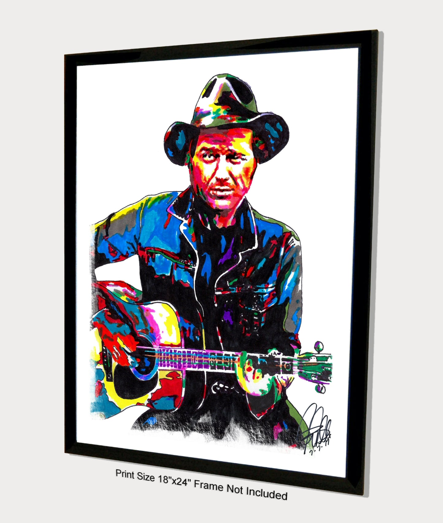 Jerry Jeff Walker Singer Guitar Country Music Poster Print Wall Art 18x24