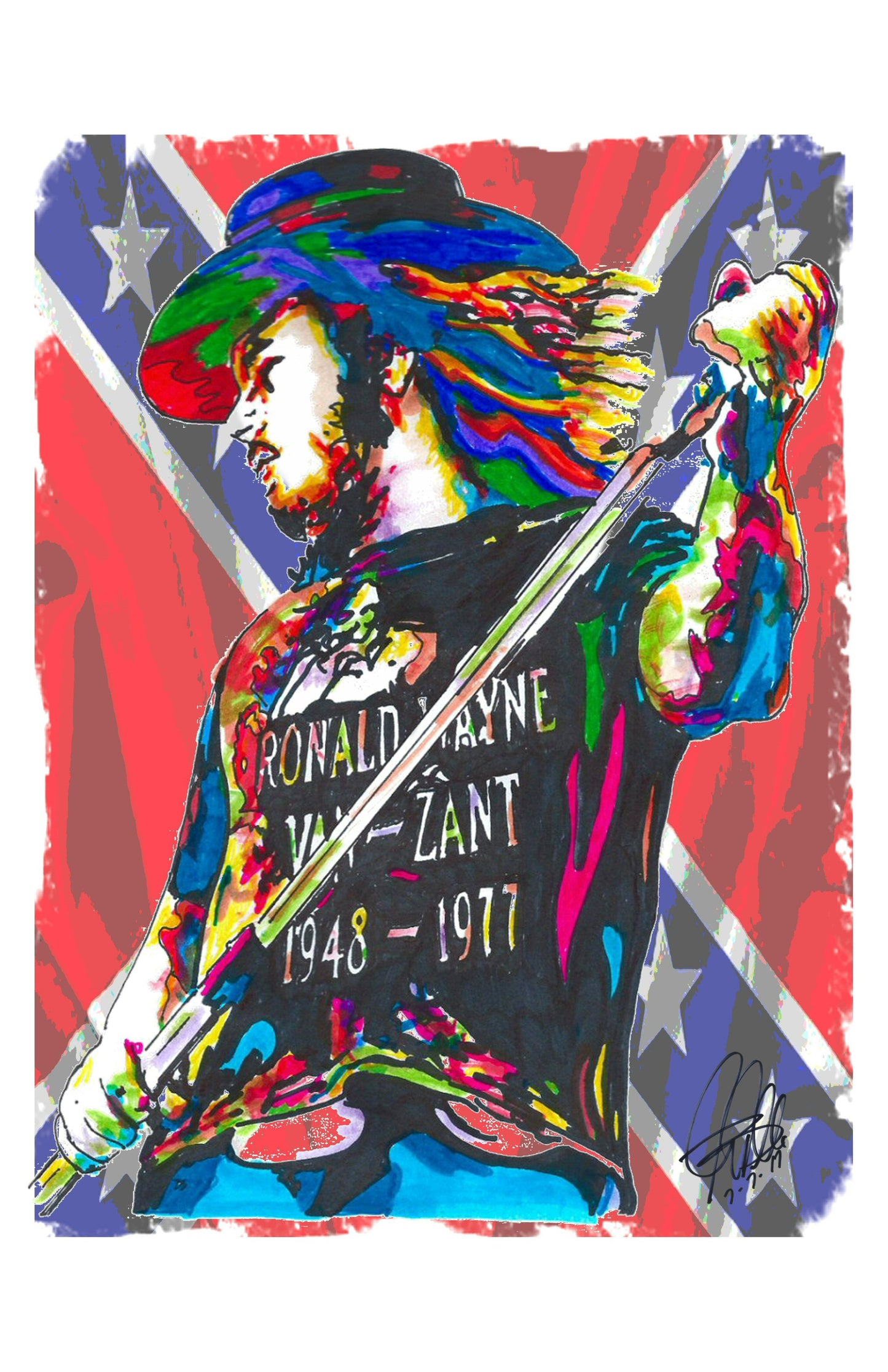 Ronnie Van Zant Lynyrd Skynyrd Singer Rock Music Poster Print Art 11x17