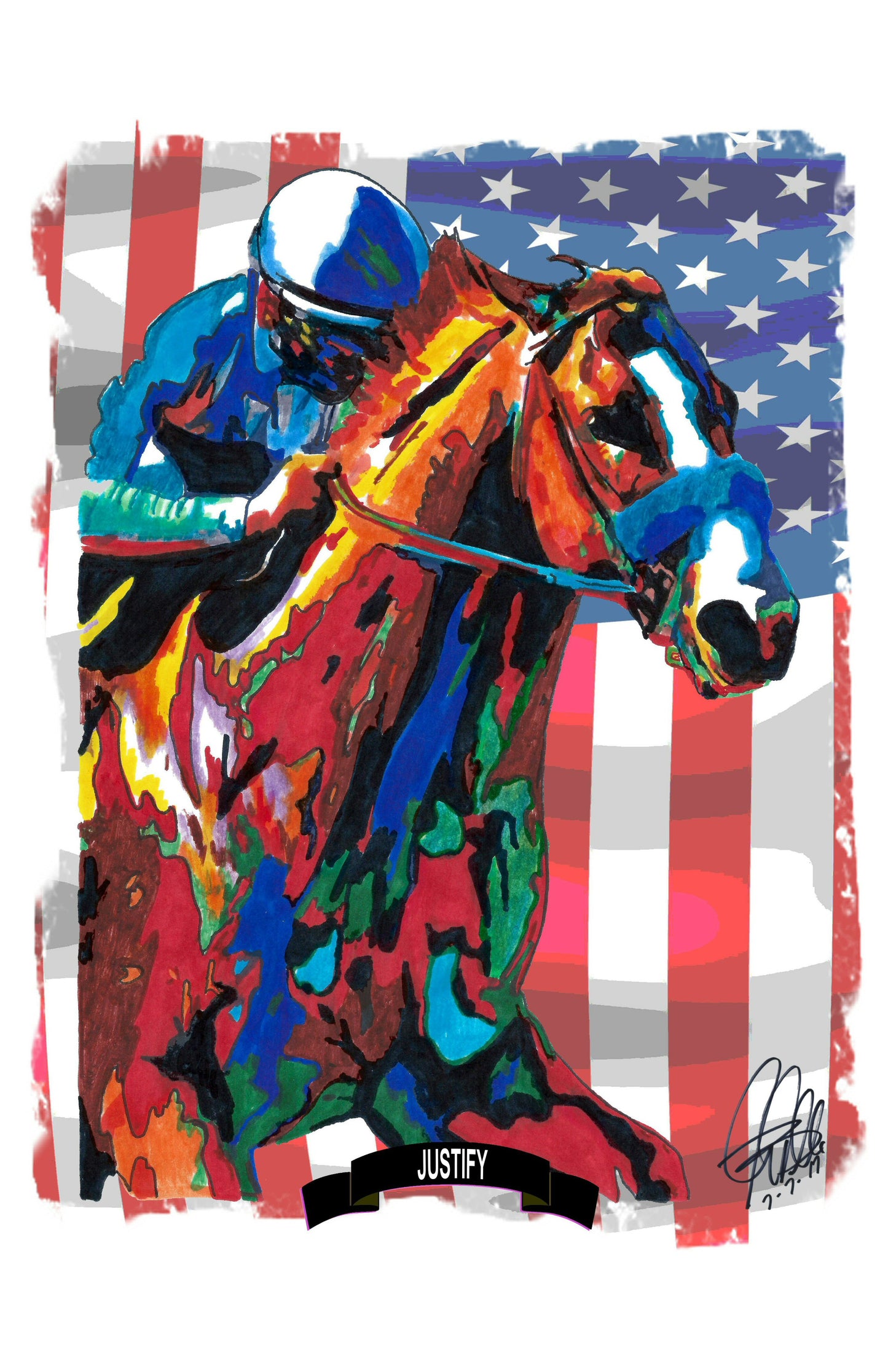 Justify Triple Crown Preakness Stakes Horse Racing Poster Print Wall Art 11x17