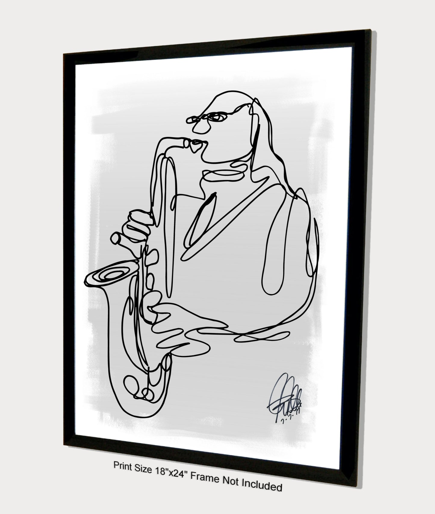 Saxophone Blues Sax Player Music Poster Print Wall Art 18x24