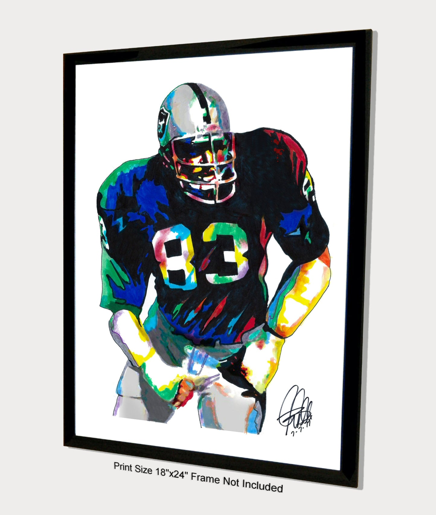 Ted Hendricks Raiders Mad Stork LB Football Sports Poster Print Wall Art 18x24