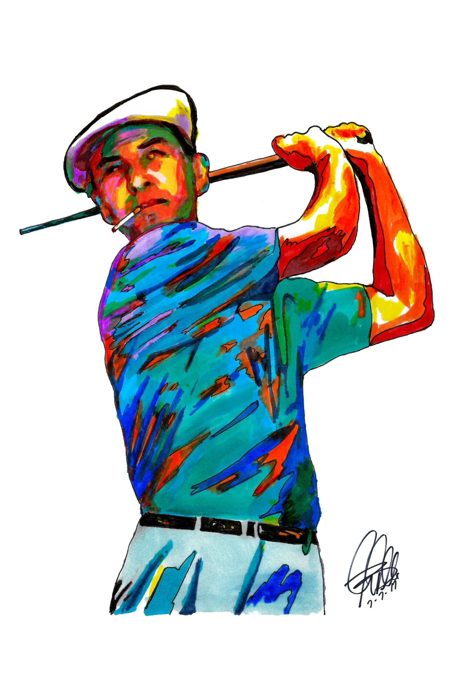 Ben Hogan Golf Sports Poster Print Wall Art 11x17